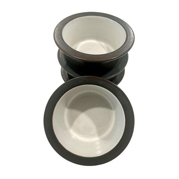 Heath Ceramics Other - Heath Ceramics Rim Bowls Bakers (Set of 2) Opaque White Matte Brown 5 1/8"